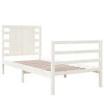 vidaXL Cadru de pat fără saltea, alb, 75x190 cm, lemn masiv de pin
