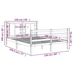 vidaXL Cadru de pat fără saltea, alb, 120x190 cm, lemn masiv pin