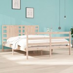 vidaXL Cadru de pat fără saltea, 135x190 cm, lemn masiv de pin vidaXL Cadru de pat fără saltea, 135x190 cm, lemn masiv de pin