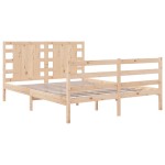 vidaXL Cadru de pat fără saltea, 135x190 cm, lemn masiv de pin vidaXL Cadru de pat fără saltea, 135x190 cm, lemn masiv de pin
