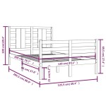 vidaXL Cadru de pat fără saltea, alb, 120x200 cm, lemn masiv pin vidaXL Cadru de pat fără saltea, alb, 120x200 cm, lemn masiv pin