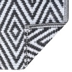vidaXL Covor de exterior, ARAKIL alb și negru, 80x150 cm, PP