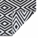 vidaXL Covor de exterior, ARAKIL alb și negru, 190x290 cm, PP