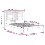 vidaXL Cadru de pat fără saltea, alb, 140x190 cm, lemn masiv de pin