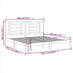 vidaXL Cadru de pat fără saltea, alb, 200x200 cm, lemn masiv pin