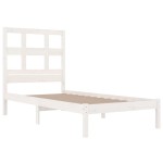 vidaXL Cadru de pat fără saltea, alb, 75x190 cm, lemn masiv de pin
