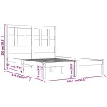 vidaXL Cadru de pat fără saltea, 135x190 cm, lemn masiv de pin