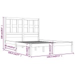 vidaXL Cadru de pat fără saltea, alb, 140x190 cm, lemn masiv de pin