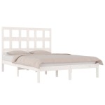 vidaXL Cadru de pat fără saltea, alb, 150x200 cm, lemn masiv pin vidaXL Cadru de pat fără saltea, alb, 150x200 cm, lemn masiv pin