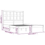 vidaXL Cadru de pat fără saltea, alb, 150x200 cm, lemn masiv pin vidaXL Cadru de pat fără saltea, alb, 150x200 cm, lemn masiv pin