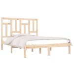 vidaXL Cadru de pat dublu, 135x190 cm, lemn masiv