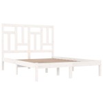 vidaXL Cadru de pat fără saltea, alb, 140x190 cm, lemn masiv de pin