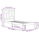 vidaXL Cadru de pat fără saltea, alb, 90x200 cm, lemn masiv pin