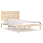 vidaXL Cadru de pat dublu, 135x190 cm, lemn masiv