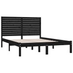 vidaXL Cadru de pat King Size, negru, 150x200 cm, lemn masiv vidaXL Cadru de pat King Size, negru, 150x200 cm, lemn masiv
