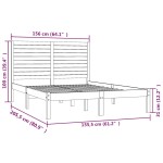 vidaXL Cadru de pat King Size, negru, 150x200 cm, lemn masiv vidaXL Cadru de pat King Size, negru, 150x200 cm, lemn masiv