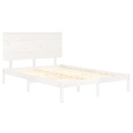 vidaXL Cadru de pat fără saltea, alb, 140x190 cm, lemn masiv de pin