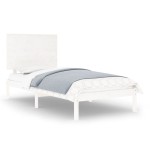 vidaXL Cadru de pat fără saltea, alb, 90x200 cm, lemn masiv pin