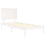 vidaXL Cadru de pat fără saltea, alb, 90x200 cm, lemn masiv pin