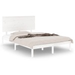 vidaXL Cadru de pat fără saltea, alb, 140x200 cm, lemn masiv pin vidaXL Cadru de pat fără saltea, alb, 140x200 cm, lemn masiv pin