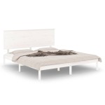 vidaXL Cadru de pat King Size, alb, 150x200 cm, lemn masiv vidaXL Cadru de pat King Size, alb, 150x200 cm, lemn masiv