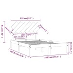 vidaXL Cadru de pat dublu, 135x190 cm, lemn masiv