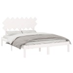vidaXL Cadru de pat King Size, alb, 150x200 cm, lemn masiv vidaXL Cadru de pat King Size, alb, 150x200 cm, lemn masiv