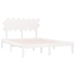 vidaXL Cadru de pat King Size, alb, 150x200 cm, lemn masiv vidaXL Cadru de pat King Size, alb, 150x200 cm, lemn masiv