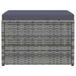 vidaXL Taburet de grădină cu pernă, gri, poliratan