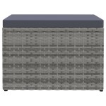 vidaXL Taburet de grădină cu pernă, gri, poliratan