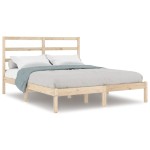 vidaXL Cadru de pat dublu, 135x190 cm, lemn masiv