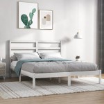 vidaXL Cadru de pat fără saltea, alb, 140x190 cm, lemn masiv de pin vidaXL Cadru de pat fără saltea, alb, 140x190 cm, lemn masiv de pin