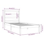 vidaXL Cadru de pat fără saltea, 90x200 cm, lemn masiv pin