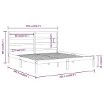 vidaXL Cadru de pat fără saltea, alb, 200x200 cm, lemn masiv pin