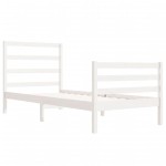 vidaXL Cadru de pat fără saltea, alb, 75x190 cm, lemn masiv de pin