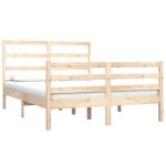 vidaXL Cadru de pat dublu, 135x190 cm, lemn masiv de pin