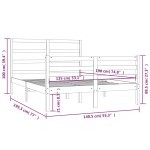 vidaXL Cadru de pat dublu, 135x190 cm, lemn masiv de pin