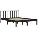 vidaXL Cadru de pat King Size, negru, 150x200 cm, lemn masiv de pin vidaXL Cadru de pat King Size, negru, 150x200 cm, lemn masiv de pin