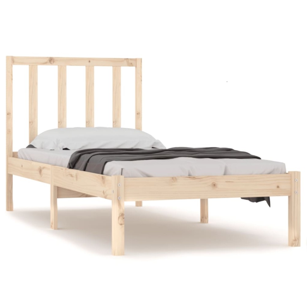 vidaXL Cadru de pat fără saltea, 75x190 cm, lemn masiv de pin