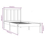 vidaXL Cadru de pat fără saltea, 75x190 cm, lemn masiv de pin