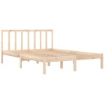 vidaXL Cadru de pat dublu, 135x190 cm, lemn masiv de pin