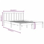 vidaXL Cadru de pat dublu, 135x190 cm, lemn masiv de pin