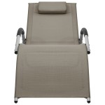 vidaXL Șezlonguri, 2 buc., gri taupe și gri, textilenă