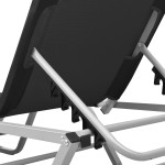 vidaXL Șezlong de plajă, negru, aluminiu și textilenă vidaXL Șezlong de plajă, negru, aluminiu și textilenă