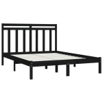 vidaXL Cadru de pat King Size, negru, 150x200 cm, lemn masiv vidaXL Cadru de pat King Size, negru, 150x200 cm, lemn masiv