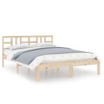 vidaXL Cadru de pat dublu, 135x190 cm, lemn masiv