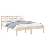 vidaXL Cadru de pat dublu, 135x190 cm, lemn masiv