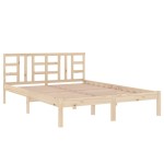 vidaXL Cadru de pat dublu, 135x190 cm, lemn masiv