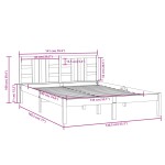 vidaXL Cadru de pat dublu, 135x190 cm, lemn masiv