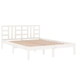 vidaXL Cadru de pat King Size, alb, 150x200 cm, lemn masiv vidaXL Cadru de pat King Size, alb, 150x200 cm, lemn masiv
